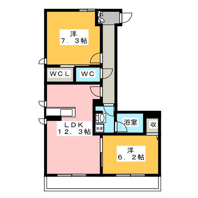 フォレナ羽沢横浜国大(2LDK/1階)の間取り写真