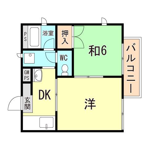 シャトレー須磨(2DK/2階)の間取り写真