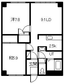 プラネックスヴィラA(2LDK/2階)の間取り写真
