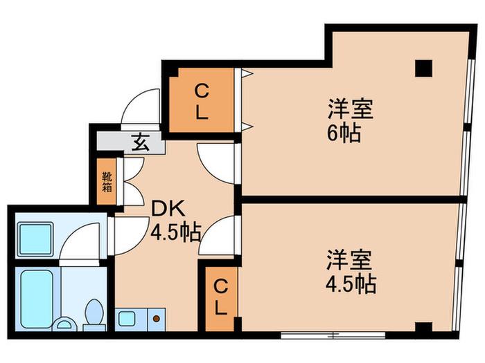 泰平ビル(2DK/2階)の間取り写真