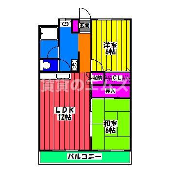 第15博多駅南IR BLD(2LDK/6階)の間取り写真