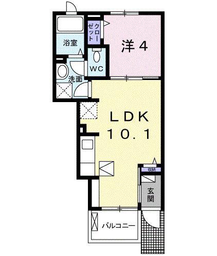 ル パン ジェルメ(1LDK/1階)の間取り写真