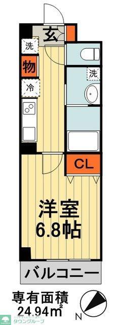 千葉ポートイースト(1K/8階)の間取り写真