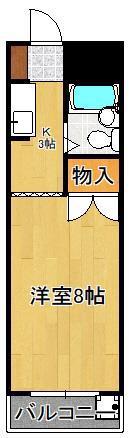 メゾンゆみ(1K/3階)の間取り写真