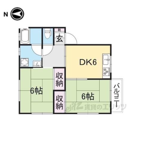 コーポラスHANA(2DK/1階)の間取り写真