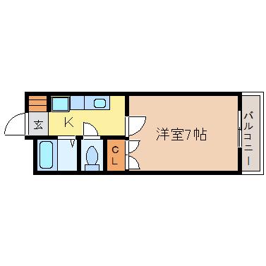 パシフィックモナーク(1K/2階)の間取り写真