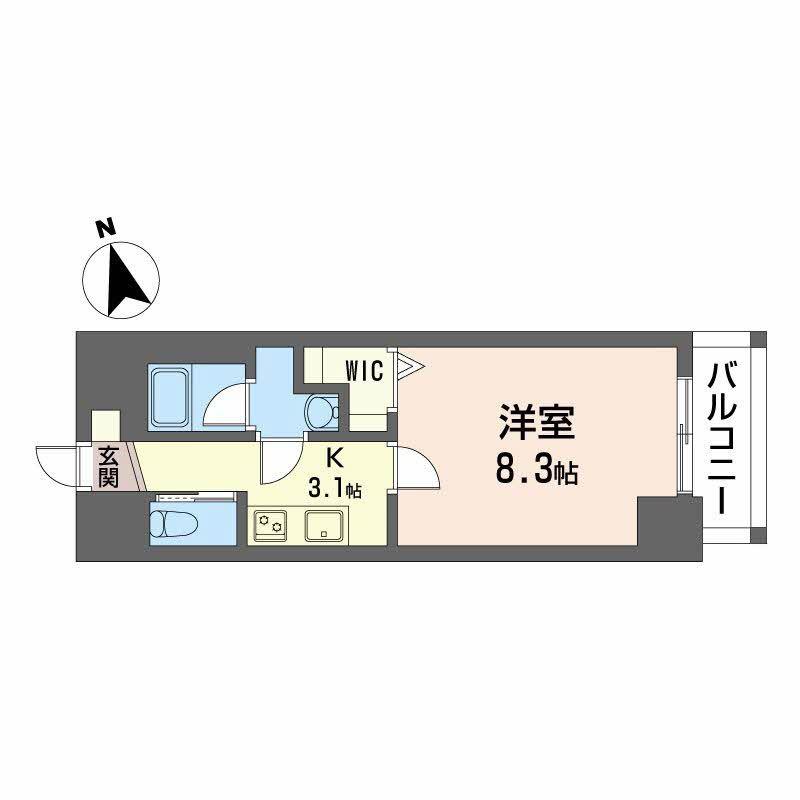 シュガーヒルズ大曽根テラス(1K/8階)の間取り写真