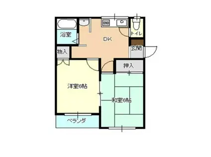 グランデール大宮A棟(2DK/1階)の間取り写真