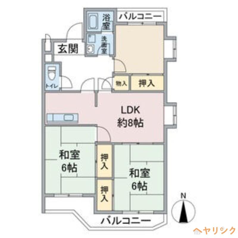ヴィラサンシャインII(3LDK/3階)の間取り写真
