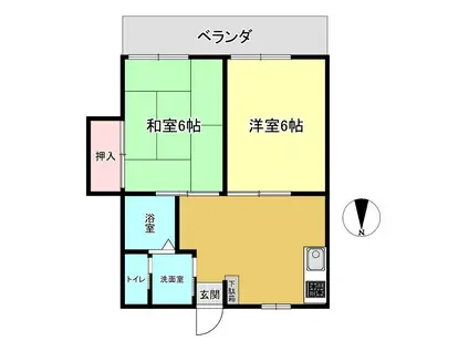 メゾンイワサキ(2DK/1階)の間取り写真