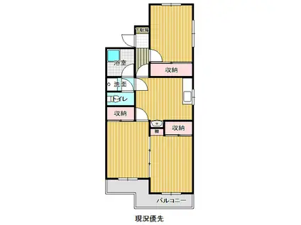 マンション松栄 A(3DK/2階)の間取り写真