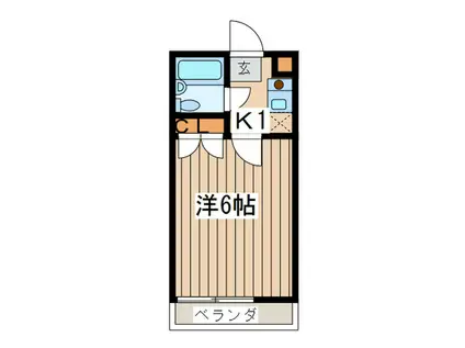 ジャパンビル鎌倉(1K/2階)の間取り写真