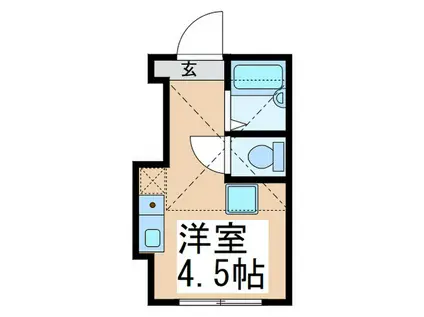 プライムテラス青葉台(ワンルーム/1階)の間取り写真