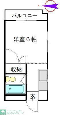 アーバンハイツ篠宮(1K/2階)の間取り写真