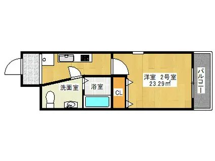 ビーライズ元町(1K/9階)の間取り写真