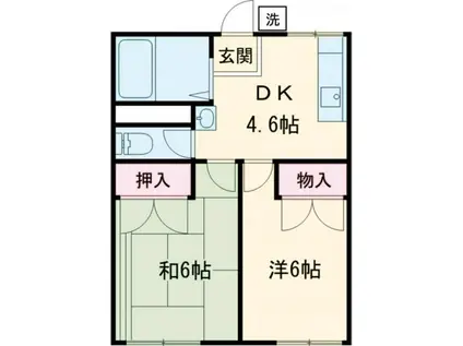 シャトレ住吉(2DK/1階)の間取り写真