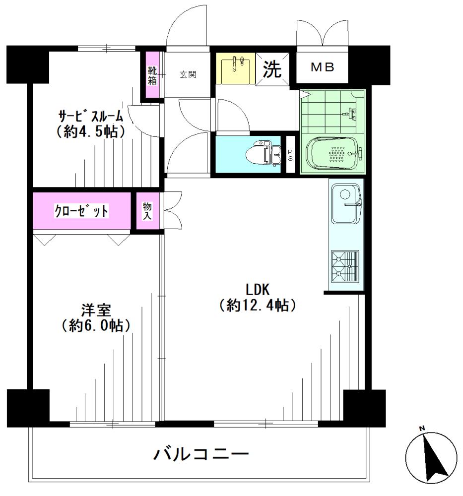 シャンボール駒形(1SLDK/8階)の間取り写真