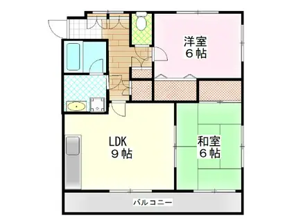 シークレフ(2LDK/1階)の間取り写真