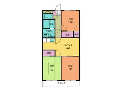モラール(3LDK/3階)の間取り写真