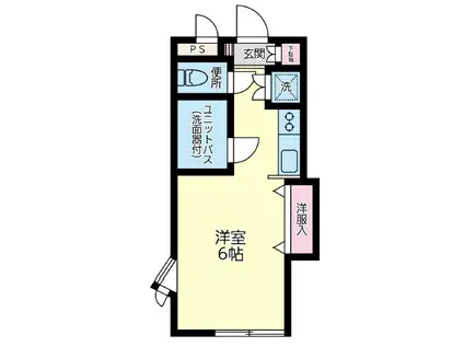 グランドールクサナギB(1K/1階)の間取り写真