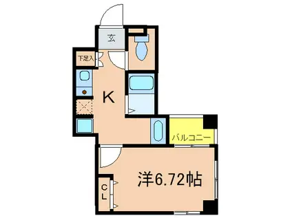 CITYSPIRE神戸元町II(1K/9階)の間取り写真