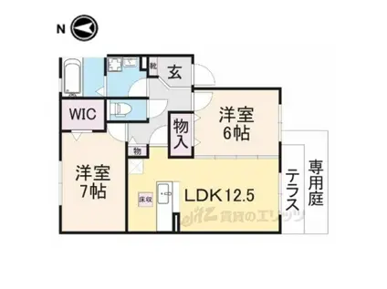 パストラルベルデAB(2LDK/1階)の間取り写真