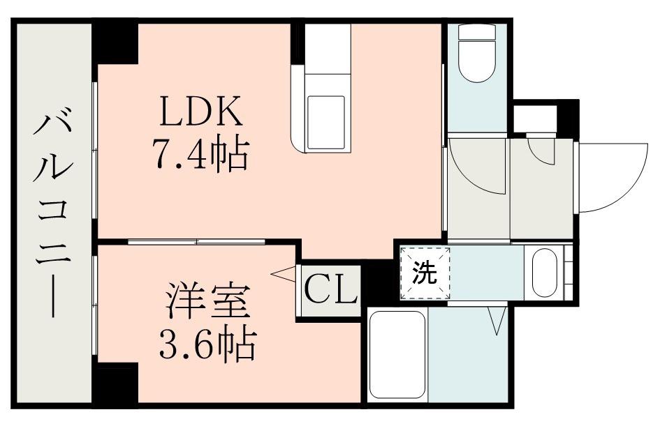 ピネータ天保山(1LDK/4階)の間取り写真