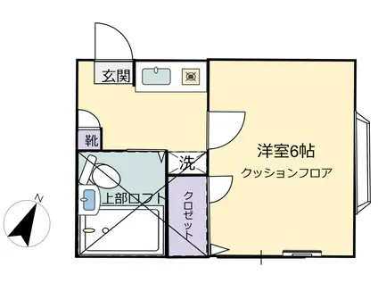 ホワイトハイツ(1K/1階)の間取り写真