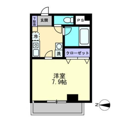 サンテラス21(1K/3階)の間取り写真