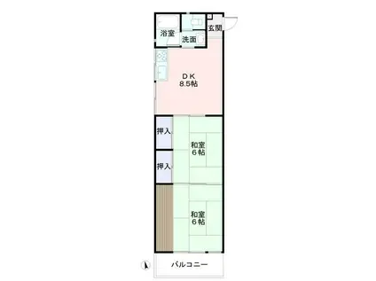 コーポさとう(2DK/2階)の間取り写真