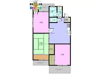 三愛ビル10(3DK/2階)の間取り写真