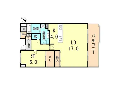 朝日プラザCITYウエストヒル神戸B棟(1LDK/2階)の間取り写真