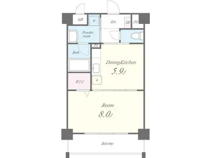 アモーレ二階町(1DK/4階)の間取り写真