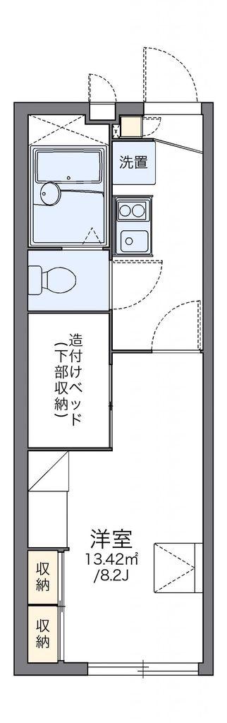 レオパレスアンジェリークI(1K/1階)の間取り写真