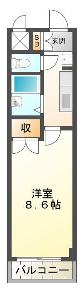 アートプラザ神戸西(1K/2階)の間取り写真