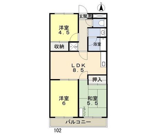 成和第3ビル(3LDK/1階)の間取り写真