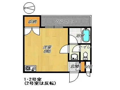 アーバンSライフA棟(ワンルーム/3階)の間取り写真