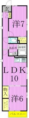 ステラⅡ(2LDK/1階)の間取り写真