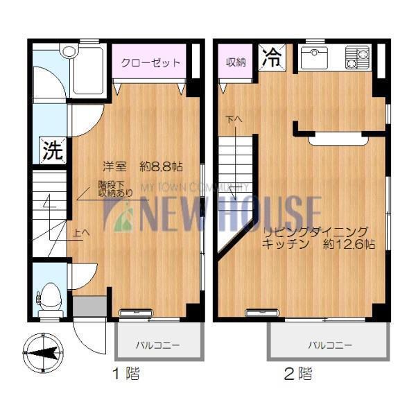 LEAZES TERRACE(1LDK/1階)の間取り写真