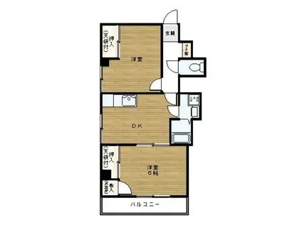 道灌ハイツ(2DK/4階)の間取り写真