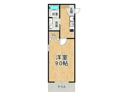 アロハ舞子(1K/1階)の間取り写真