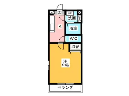 SWEET HILLS(1K/1階)の間取り写真