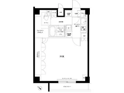 ルーブル旗の台弐番館(1K/4階)の間取り写真