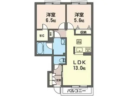 グランメールD(2LDK/1階)の間取り写真