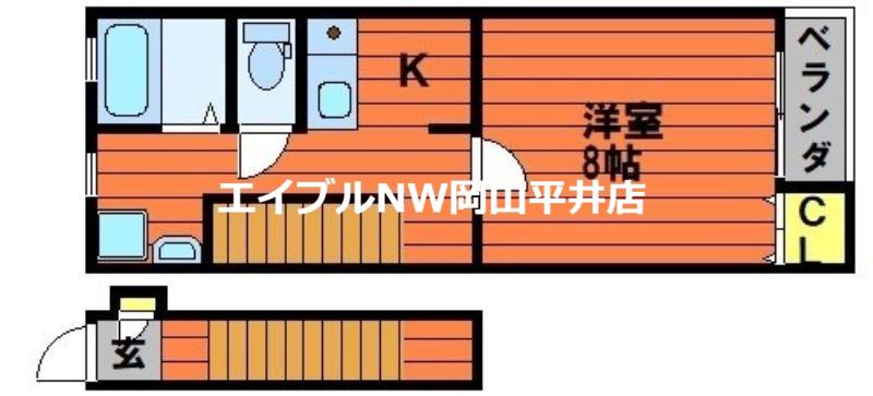 パシフィコ ノヴァ B棟(1K/1階)の間取り写真
