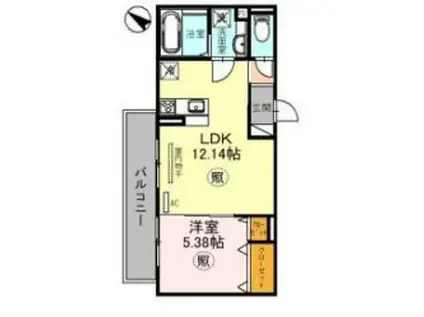 BOWLZ KOBE兵庫町(1LDK/2階)の間取り写真