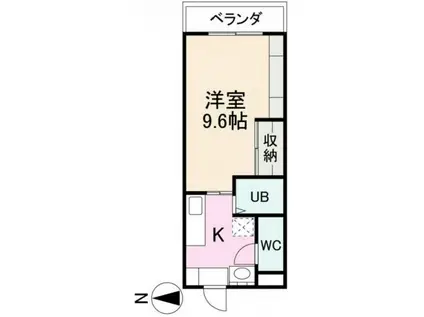 フォルテ福岡町(1K/2階)の間取り写真