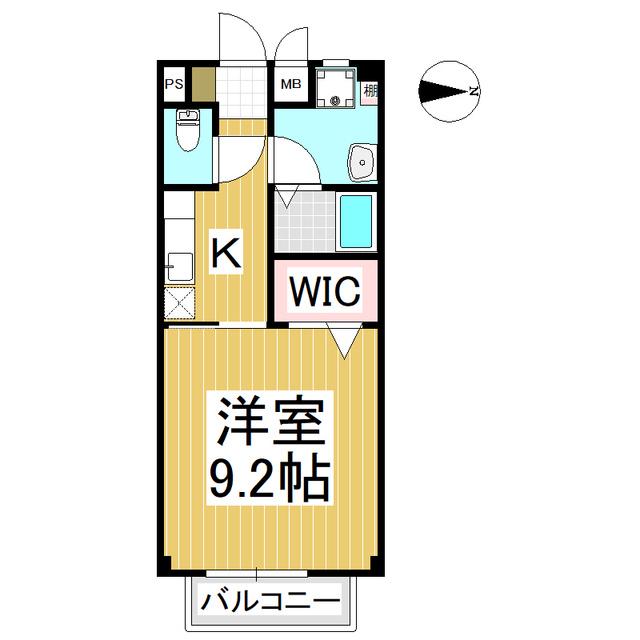 サープラスA&K(1K/2階)の間取り写真