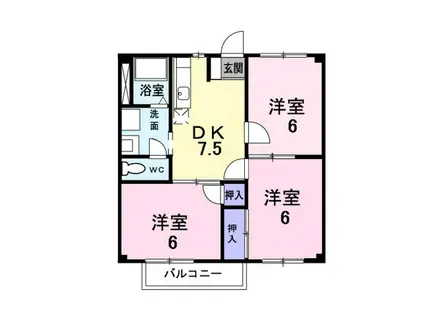 アーバン落合(3DK/2階)の間取り写真