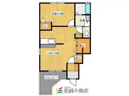 アプローズII(1LDK/1階)の間取り写真